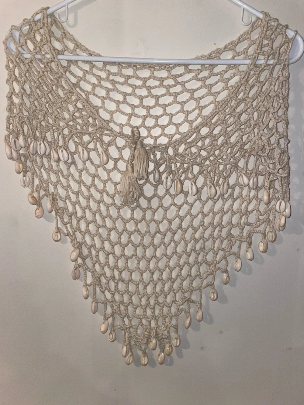 Coastal Chic Macramé Swimsuit Wrap with Seashell Hem NWT